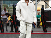 Lewis Hamilton of Mercedes before first practice ahead of the Formula 1 Grand Prix of Azerbaijan at Baku City Circuit in Baku, Azerbaijan on...