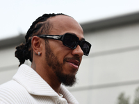 Lewis Hamilton of Mercedes before first practice ahead of the Formula 1 Grand Prix of Azerbaijan at Baku City Circuit in Baku, Azerbaijan on...