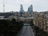 A view during first practice ahead of the Formula 1 Grand Prix of Azerbaijan at Baku City Circuit in Baku, Azerbaijan on September 13, 2024....