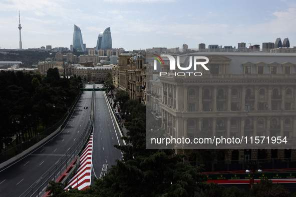 A view during first practice ahead of the Formula 1 Grand Prix of Azerbaijan at Baku City Circuit in Baku, Azerbaijan on September 13, 2024....