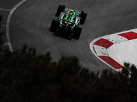 Zhou Guanyu of Kick Sauber during first practice ahead of the Formula 1 Grand Prix of Azerbaijan at Baku City Circuit in Baku, Azerbaijan on...