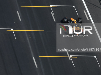 Lando Norris of McLaren during first practice ahead of the Formula 1 Grand Prix of Azerbaijan at Baku City Circuit in Baku, Azerbaijan on Se...