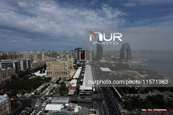 A view during first practice ahead of the Formula 1 Grand Prix of Azerbaijan at Baku City Circuit in Baku, Azerbaijan on September 13, 2024....