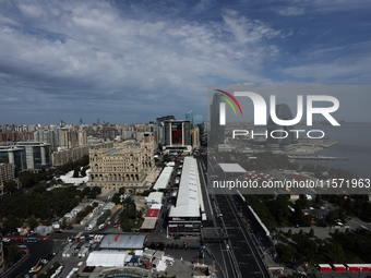 A view during first practice ahead of the Formula 1 Grand Prix of Azerbaijan at Baku City Circuit in Baku, Azerbaijan on September 13, 2024....