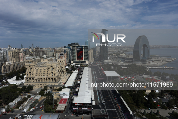 A view during first practice ahead of the Formula 1 Grand Prix of Azerbaijan at Baku City Circuit in Baku, Azerbaijan on September 13, 2024....