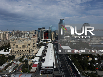 A view during first practice ahead of the Formula 1 Grand Prix of Azerbaijan at Baku City Circuit in Baku, Azerbaijan on September 13, 2024....