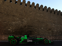 Valtteri Bottas of Kick Sauber during second practice ahead of the Formula 1 Grand Prix of Azerbaijan at Baku City Circuit in Baku, Azerbaij...