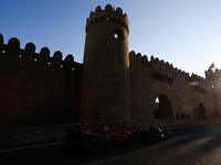 Carlos Sainz of Ferrari during second practice ahead of the Formula 1 Grand Prix of Azerbaijan at Baku City Circuit in Baku, Azerbaijan on S...