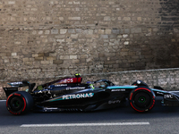 Lewis Hamilton of Mercedes during second practice ahead of the Formula 1 Grand Prix of Azerbaijan at Baku City Circuit in Baku, Azerbaijan o...