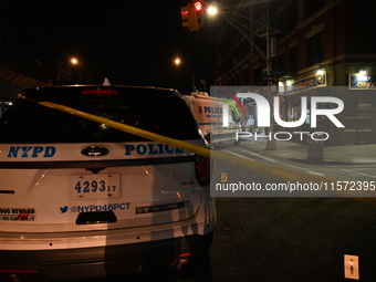 The NYPD investigates the crime scene. A 24-year-old man is shot and killed in Bronx, New York, United States, on September 13, 2024. At app...