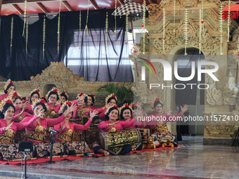 Pendet and Puspanjali dancers, accompanied by the Gong Kebyar art, enlivened the Pujawali ceremonies at the Parahyangan Agung Jagatkartta Te...