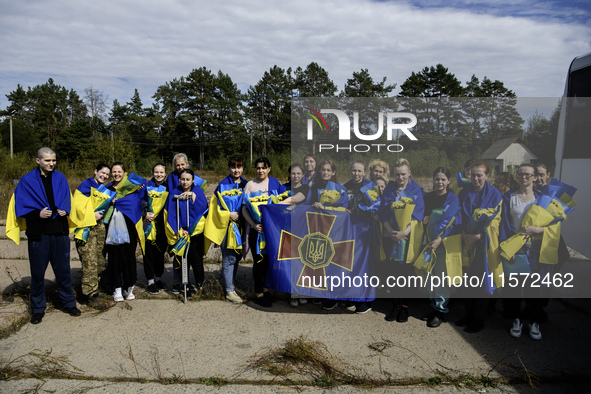 49 Ukrainian prisoners of war (POWs) return home following a prisoners of war swap with Russia in Chernihiv Region, Ukraine, on September 13...