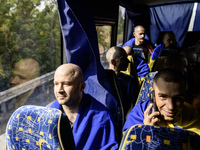 A Ukrainian prisoner of war (POW) calls home for the first time as forty-nine civilian and military Ukrainians return to Ukraine from captiv...