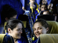 Ukrainian prisoners of war (POWs) react as they return to Ukraine from captivity after a swap with Russia in Chernihiv Region, Ukraine, on S...