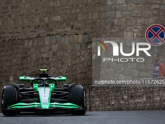 Zhou Guanyu of Kick Sauber during third practice ahead of the Formula 1 Grand Prix of Azerbaijan at Baku City Circuit in Baku, Azerbaijan on...