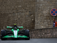 Zhou Guanyu of Kick Sauber during third practice ahead of the Formula 1 Grand Prix of Azerbaijan at Baku City Circuit in Baku, Azerbaijan on...