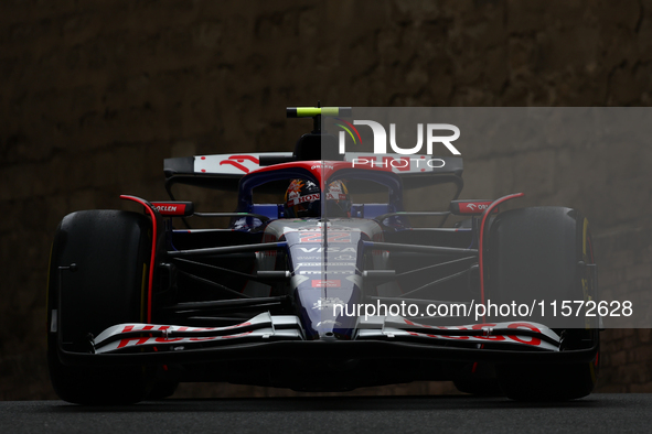 Yuki Tsunoda of RB during third practice ahead of the Formula 1 Grand Prix of Azerbaijan at Baku City Circuit in Baku, Azerbaijan on Septemb...