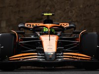 Lando Norris of McLaren during third practice ahead of the Formula 1 Grand Prix of Azerbaijan at Baku City Circuit in Baku, Azerbaijan on Se...