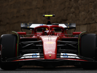 Carlos Sainz of Ferrari during third practice ahead of the Formula 1 Grand Prix of Azerbaijan at Baku City Circuit in Baku, Azerbaijan on Se...