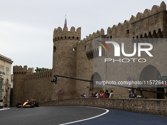 Oscar Piastri of McLaren during third practice ahead of the Formula 1 Grand Prix of Azerbaijan at Baku City Circuit in Baku, Azerbaijan on S...