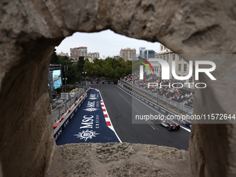 Nico Hulkenberg of Haas during third practice ahead of the Formula 1 Grand Prix of Azerbaijan at Baku City Circuit in Baku, Azerbaijan on Se...