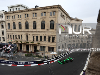 Zhou Guanyu of Kick Sauber during third practice ahead of the Formula 1 Grand Prix of Azerbaijan at Baku City Circuit in Baku, Azerbaijan on...