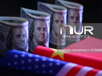 A photo taken in Fuyang, China, on September 14, 2024, shows U.S. dollars. (