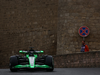 Valtteri Bottas of Kick Sauber during third practice ahead of the Formula 1 Grand Prix of Azerbaijan at Baku City Circuit in Baku, Azerbaija...