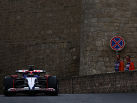 Daniel Ricciardo of RB during third practice ahead of the Formula 1 Grand Prix of Azerbaijan at Baku City Circuit in Baku, Azerbaijan on Sep...