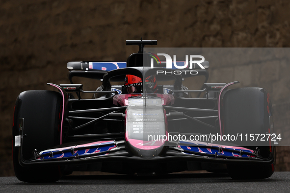 Esteban Ocon of Alpine during third practice ahead of the Formula 1 Grand Prix of Azerbaijan at Baku City Circuit in Baku, Azerbaijan on Sep...