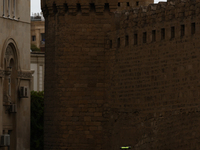 Fernando Alonso of Aston Martin Aramco during third practice ahead of the Formula 1 Grand Prix of Azerbaijan at Baku City Circuit in Baku, A...