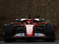 Charles Leclerc of Ferrari during third practice ahead of the Formula 1 Grand Prix of Azerbaijan at Baku City Circuit in Baku, Azerbaijan on...