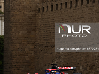 Daniel Ricciardo of RB during third practice ahead of the Formula 1 Grand Prix of Azerbaijan at Baku City Circuit in Baku, Azerbaijan on Sep...