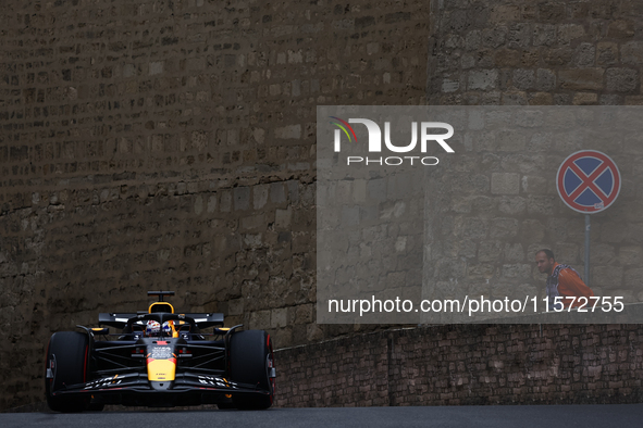 Max Verstappen of Red Bull Racing during third practice ahead of the Formula 1 Grand Prix of Azerbaijan at Baku City Circuit in Baku, Azerba...