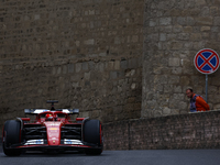 Charles Leclerc of Ferrari during third practice ahead of the Formula 1 Grand Prix of Azerbaijan at Baku City Circuit in Baku, Azerbaijan on...