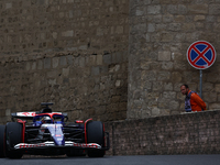 Daniel Ricciardo of RB during third practice ahead of the Formula 1 Grand Prix of Azerbaijan at Baku City Circuit in Baku, Azerbaijan on Sep...