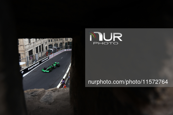 Zhou Guanyu of Kick Sauber during third practice ahead of the Formula 1 Grand Prix of Azerbaijan at Baku City Circuit in Baku, Azerbaijan on...