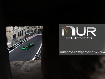 Zhou Guanyu of Kick Sauber during third practice ahead of the Formula 1 Grand Prix of Azerbaijan at Baku City Circuit in Baku, Azerbaijan on...