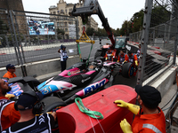 Alpine car of Esteban Ocon after third practice ahead of the Formula 1 Grand Prix of Azerbaijan at Baku City Circuit in Baku, Azerbaijan on...