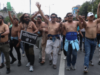 Nepali Dalit rights activists hold a demonstration in Kathmandu, Nepal, on September 14, 2024, demanding the implementation of constitutiona...