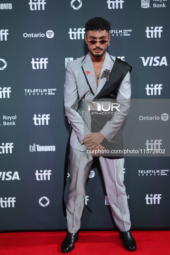 Saqib Ayub attends the premiere of ''Superboys of Malegaon'' during the 2024 Toronto International Film Festival at Roy Thomson Hall in Toro...