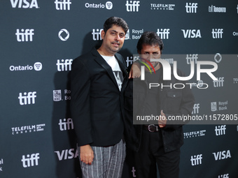 Varun Grover and Nasir Shaikh attend the premiere of ''Superboys of Malegaon'' during the 2024 Toronto International Film Festival at Roy Th...