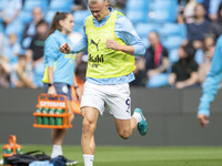 Erling Haaland #9 of Manchester City F.C. during the Premier League match between Manchester City and Brentford at the Etihad Stadium in Man...