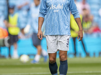 Ruben Dias #3 of Manchester City F.C. during the Premier League match between Manchester City and Brentford at the Etihad Stadium in Manches...