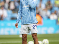 Matheus Nunes #27 of Manchester City F.C. during the Premier League match between Manchester City and Brentford at the Etihad Stadium in Man...