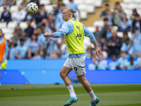 Erling Haaland #9 of Manchester City F.C. during the Premier League match between Manchester City and Brentford at the Etihad Stadium in Man...