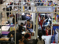 General view of the stalls at the Himalayan Tattoo Convention in Lalitpur, Nepal, on August 14, 2024. The tattoo summit, supported by the Na...