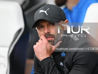 Derby manager Paul Warne during the Sky Bet Championship match between Derby County and Cardiff City at Pride Park in Derby, England, on Sep...