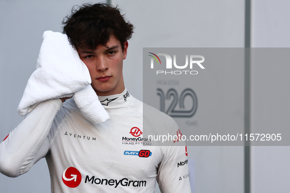 Oliver Bearman of Haas after qualifying ahead of the Formula 1 Grand Prix of Azerbaijan at Baku City Circuit in Baku, Azerbaijan on Septembe...