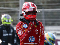 Charles Leclerc of Ferrari after qualifying ahead of the Formula 1 Grand Prix of Azerbaijan at Baku City Circuit in Baku, Azerbaijan on Sept...